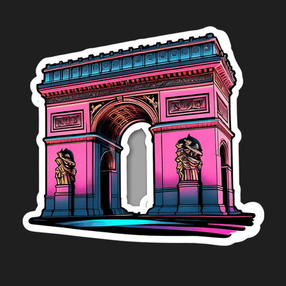 Paris Landmark Sticker - Colorful Arch - Heat Press Transfer