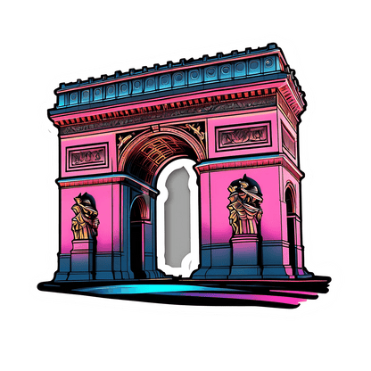 Paris Landmark Sticker - Colorful Arch - Heat Press Transfer