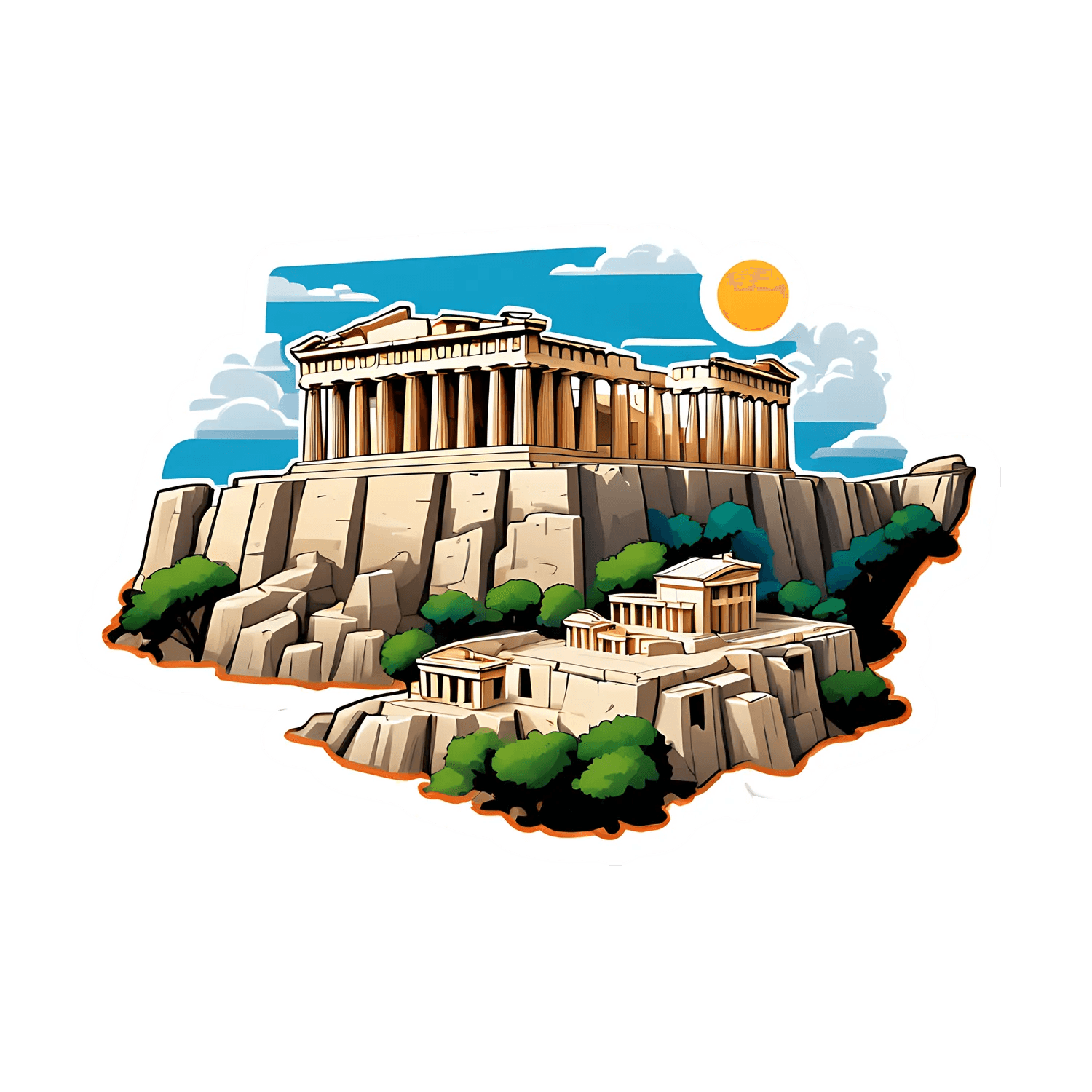 Parthenon Sunrise - Sticker - Heat Press Transfer