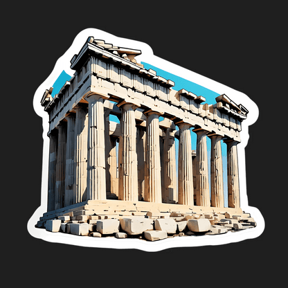 Parthenon Temple Sticker - UV DTF - Heat Press Transfer