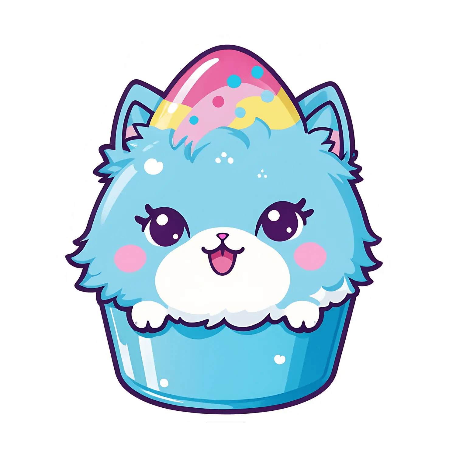 Party Cat Sticker - Cute Graphic Design - Heat Press Transfer