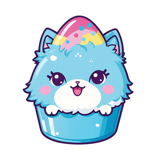 Party Cat Sticker - Cute Graphic Design - Heat Press Transfer