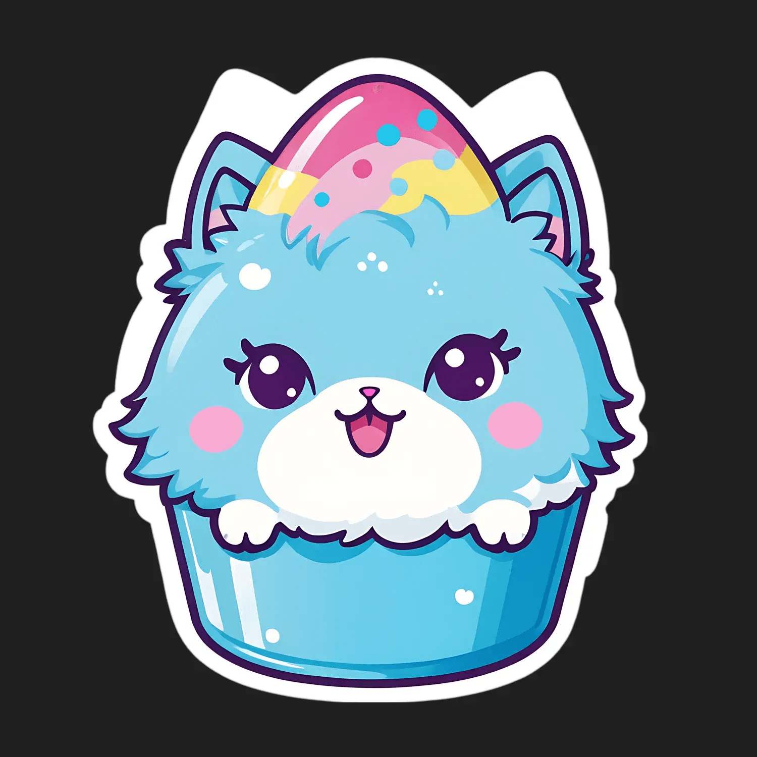 Party Cat Sticker - Cute Graphic Design - Heat Press Transfer