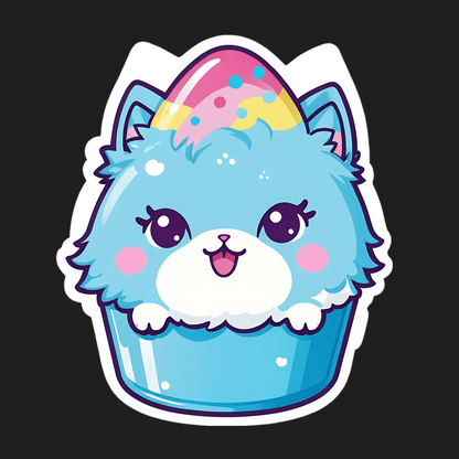 Party Cat Sticker - Cute Graphic Design - Heat Press Transfer