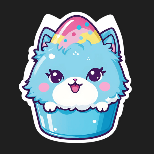 Party Cat Sticker - Cute Graphic Design - Heat Press Transfer