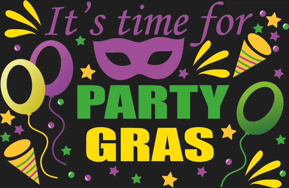 Party Gras Celebration - DTF Ready to Press - Heat Press Transfer