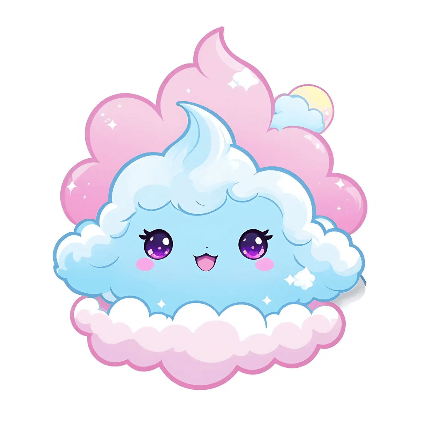 Pastel Cloud Kawaii - Sticker - Heat Press Transfer
