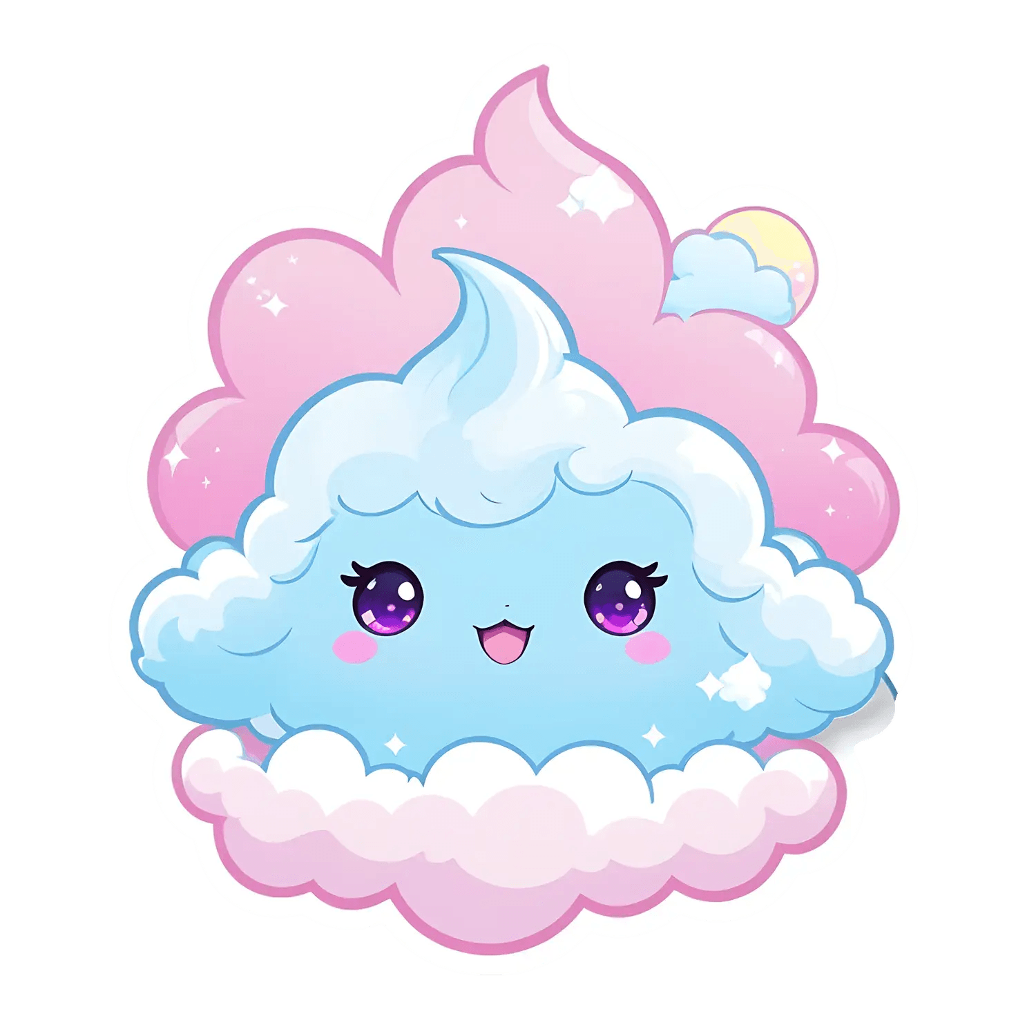 Pastel Cloud Kawaii - Sticker - Heat Press Transfer