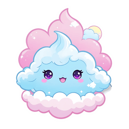 Pastel Cloud Kawaii - Sticker - Heat Press Transfer