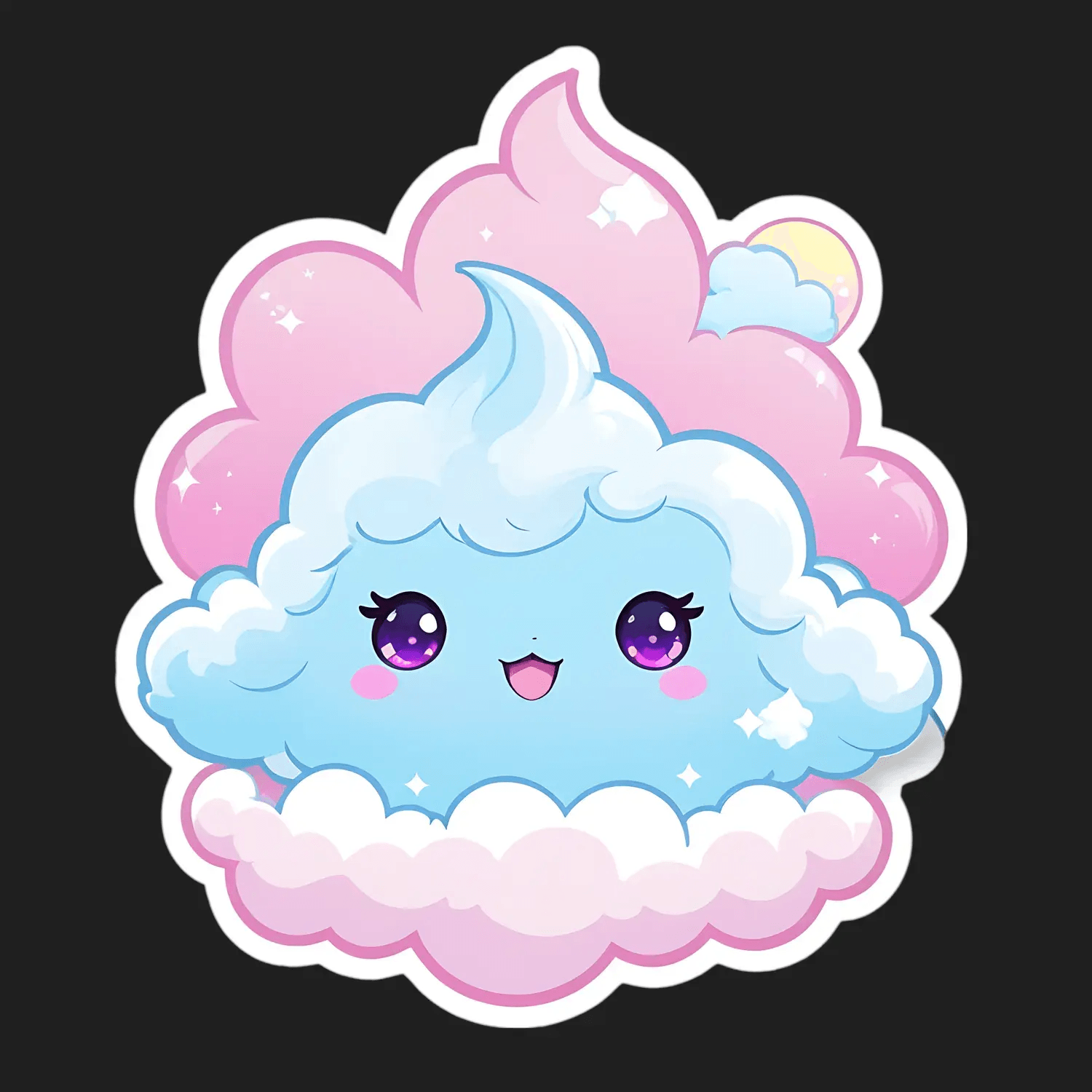 Pastel Cloud Kawaii - Sticker - Heat Press Transfer