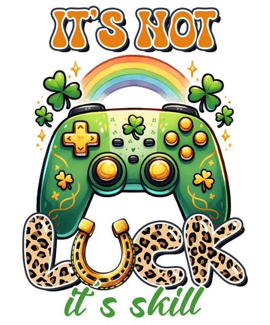 Patricks Day Cool Gamer Design - DTF Ready To Press - Heat Press Transfer