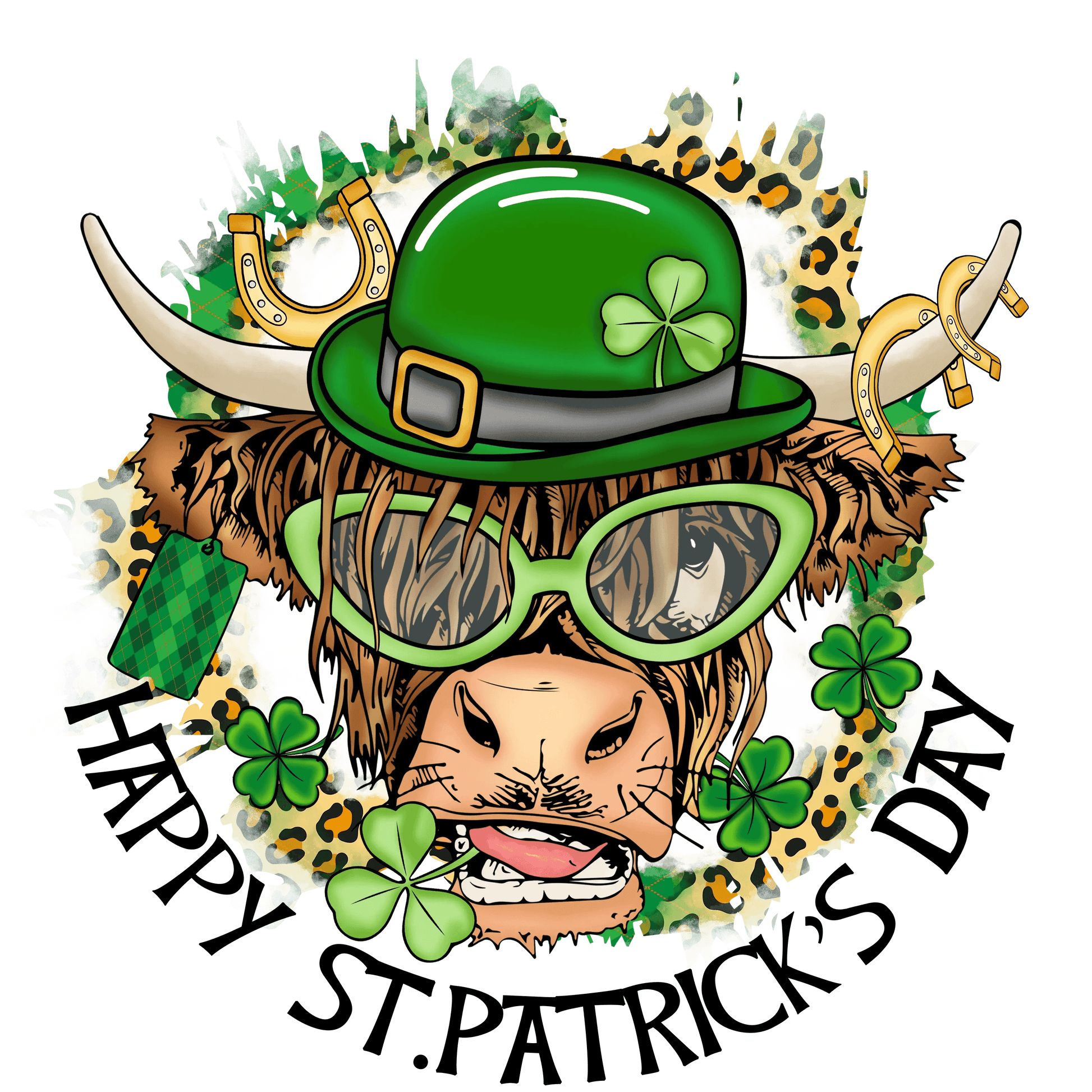 Patriks Day Cow Farm Life Design - DTF Ready To Press - Heat Press Transfer