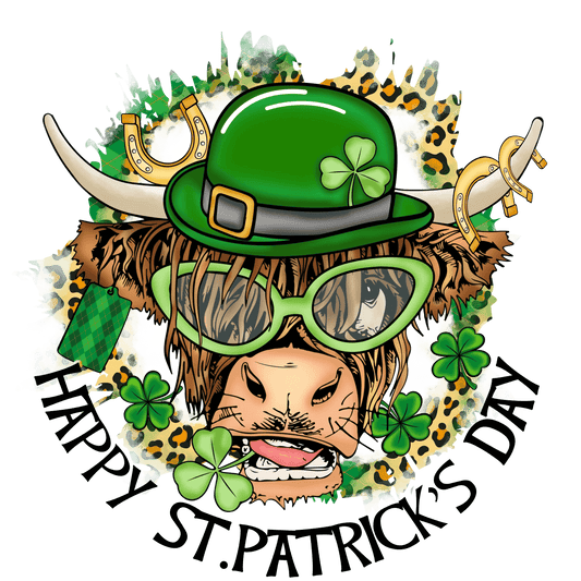 Patriks Day Cow Farm Life Design - DTF Ready To Press - Heat Press Transfer