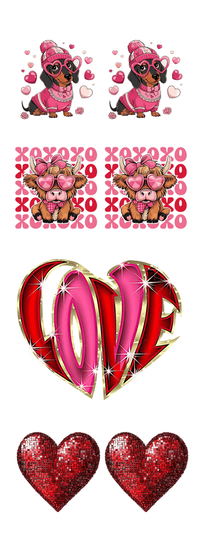 Paws & Hearts: Valentine’s Day DTF Gang Sheet 22"x60" Premade DTF Gang Sheet - Heat Press Transfer