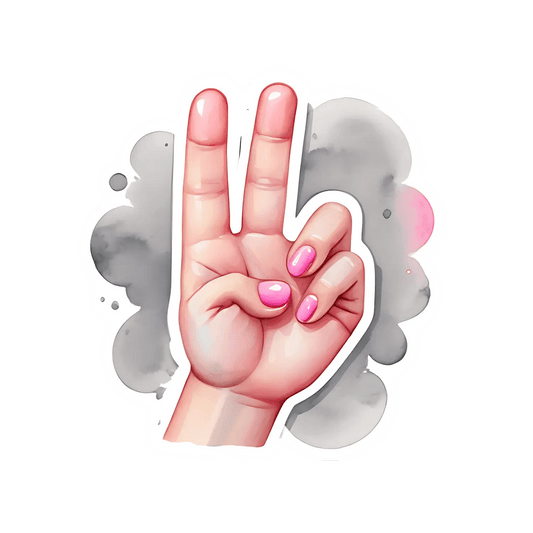 Peace Sign - Hand Gesture Sticker - Heat Press Transfer