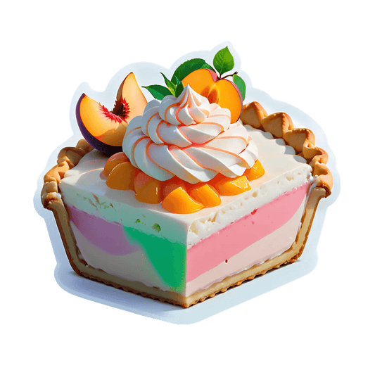 Peach Cream Cake Sticker - Vibrant & Sweet - Heat Press Transfer