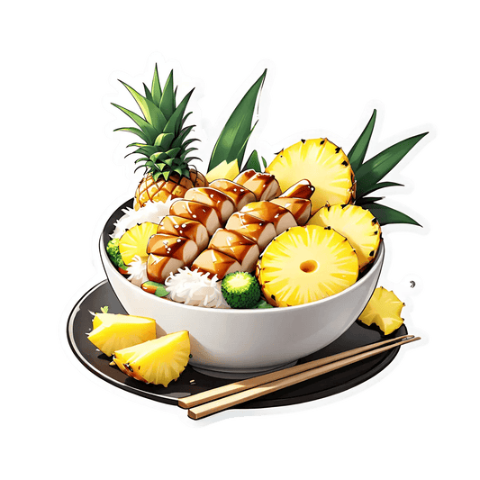 Pineapple Bowl Sticker - Tropical Decor - Heat Press Transfer