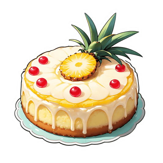 Pineapple Cherry Cake - Sticker - Heat Press Transfer