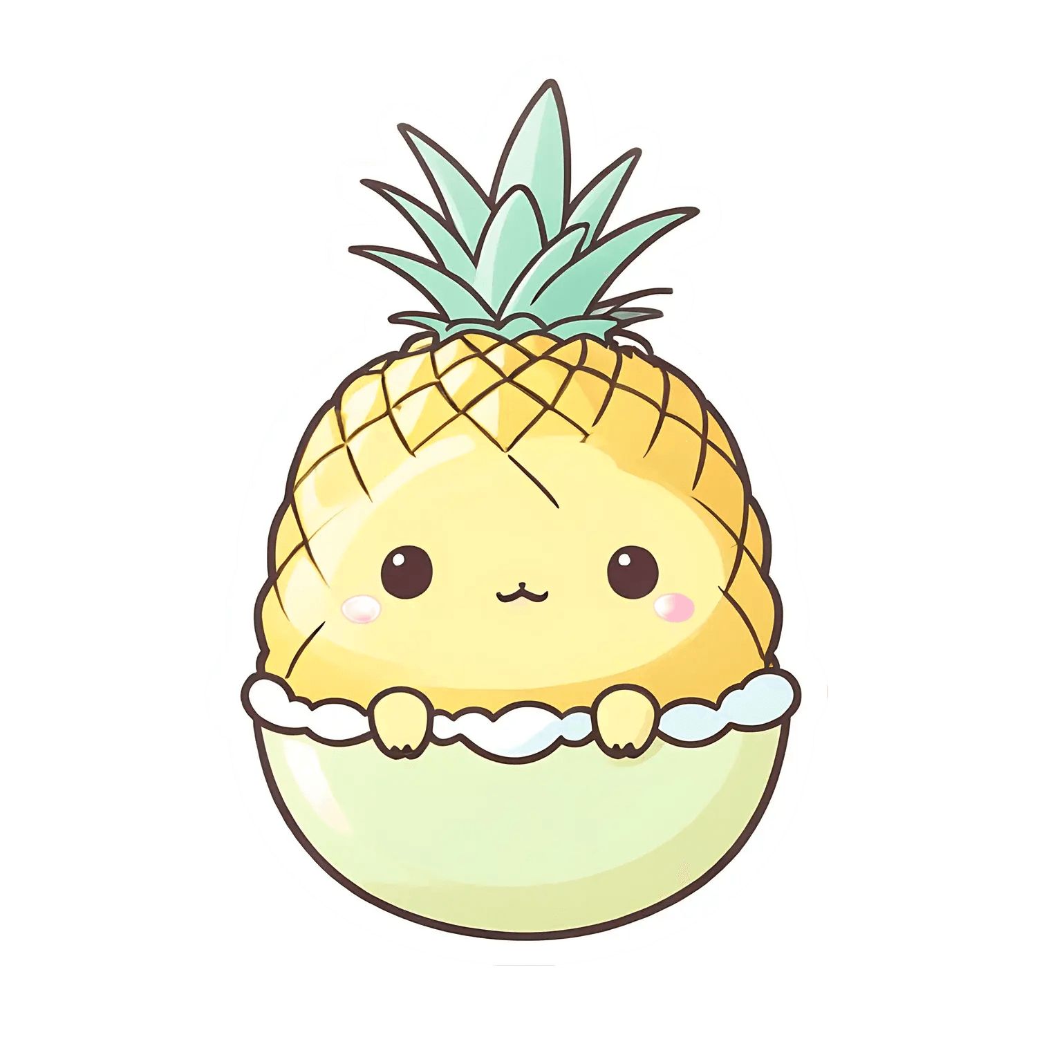 Pineapple Kawaii - Sticker - Heat Press Transfer