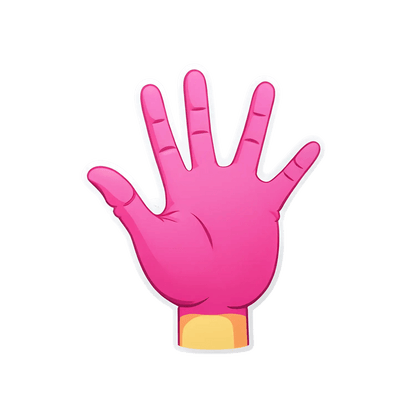 Pink Cartoon Hand - Sticker - Heat Press Transfer