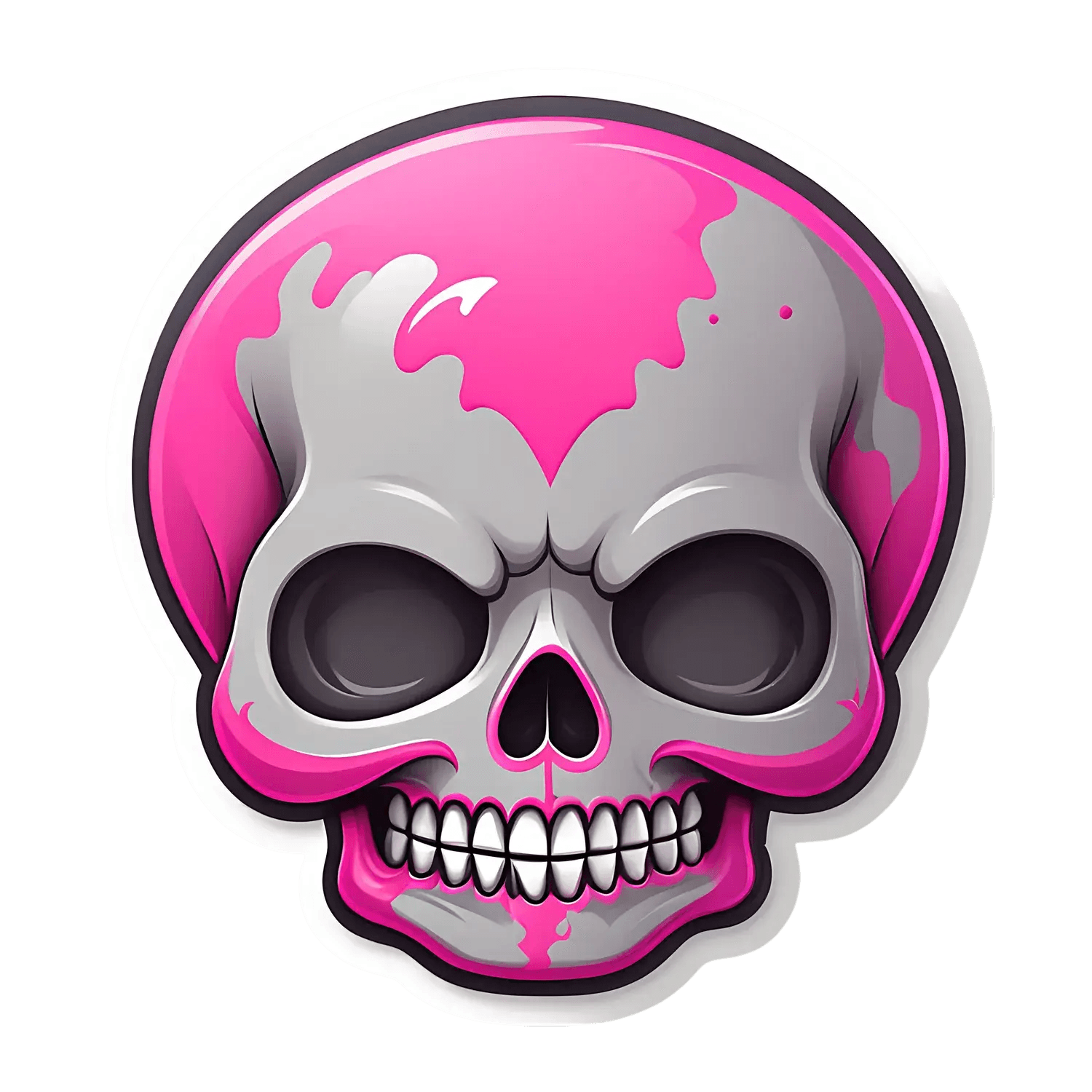 Pink Skull UV DTF Sticker - Unique Design - Heat Press Transfer