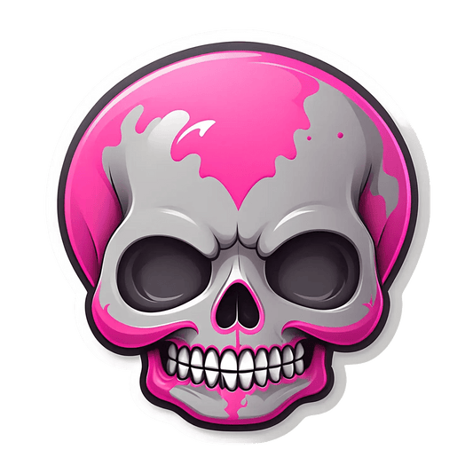 Pink Skull UV DTF Sticker - Unique Design - Heat Press Transfer