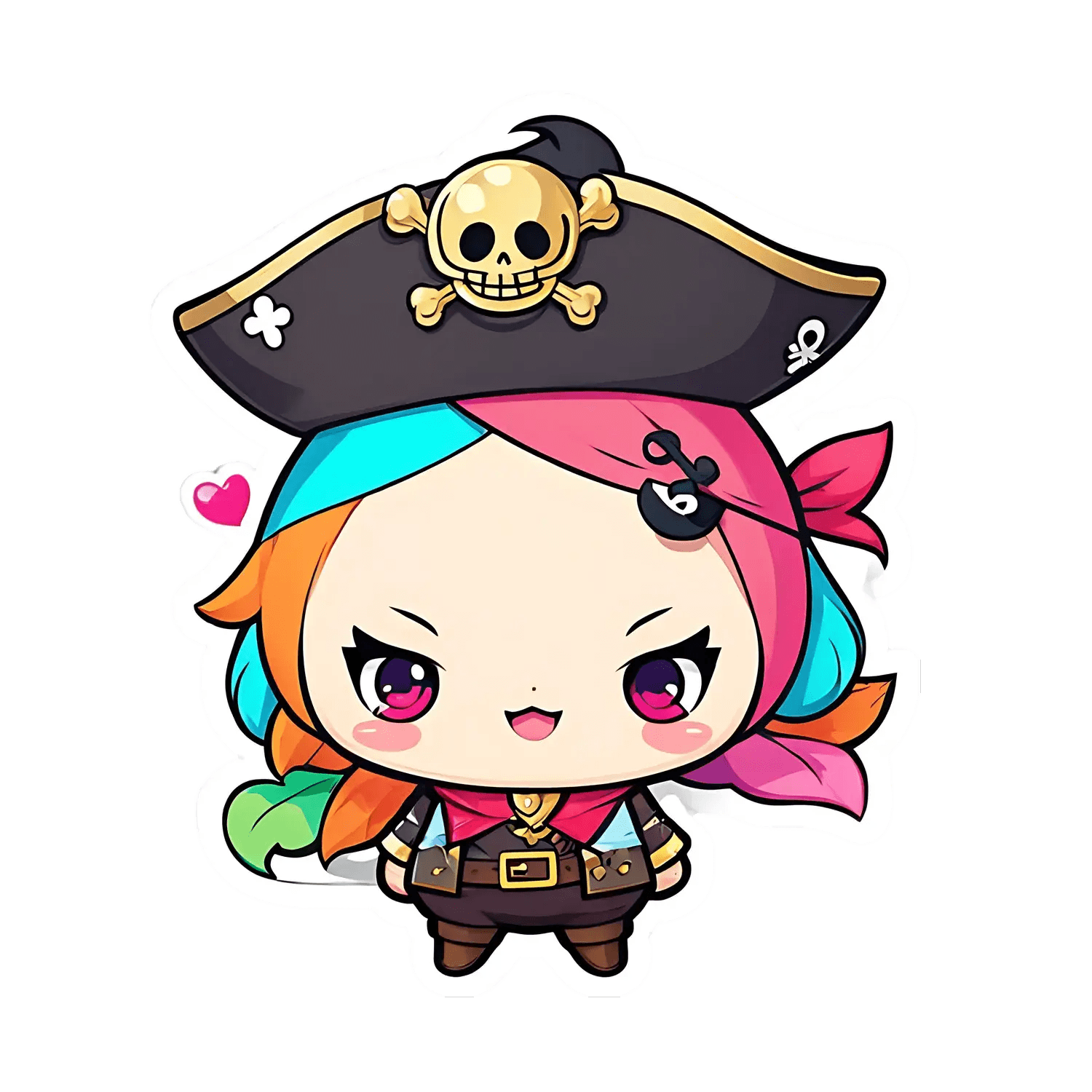 Pirate Girl Cartoon - Sticker - Heat Press Transfer