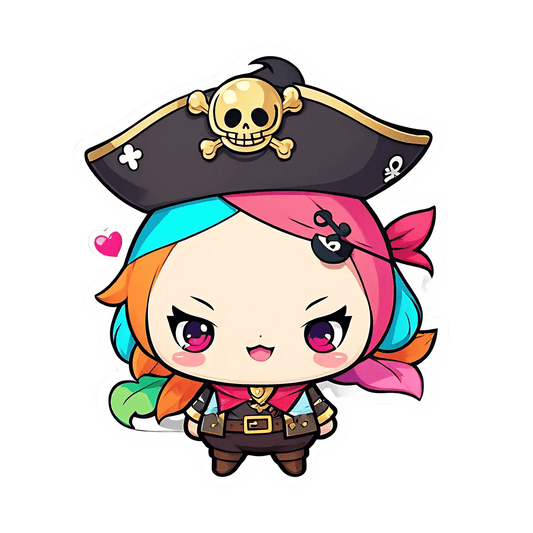 Pirate Girl Cartoon - Sticker - Heat Press Transfer