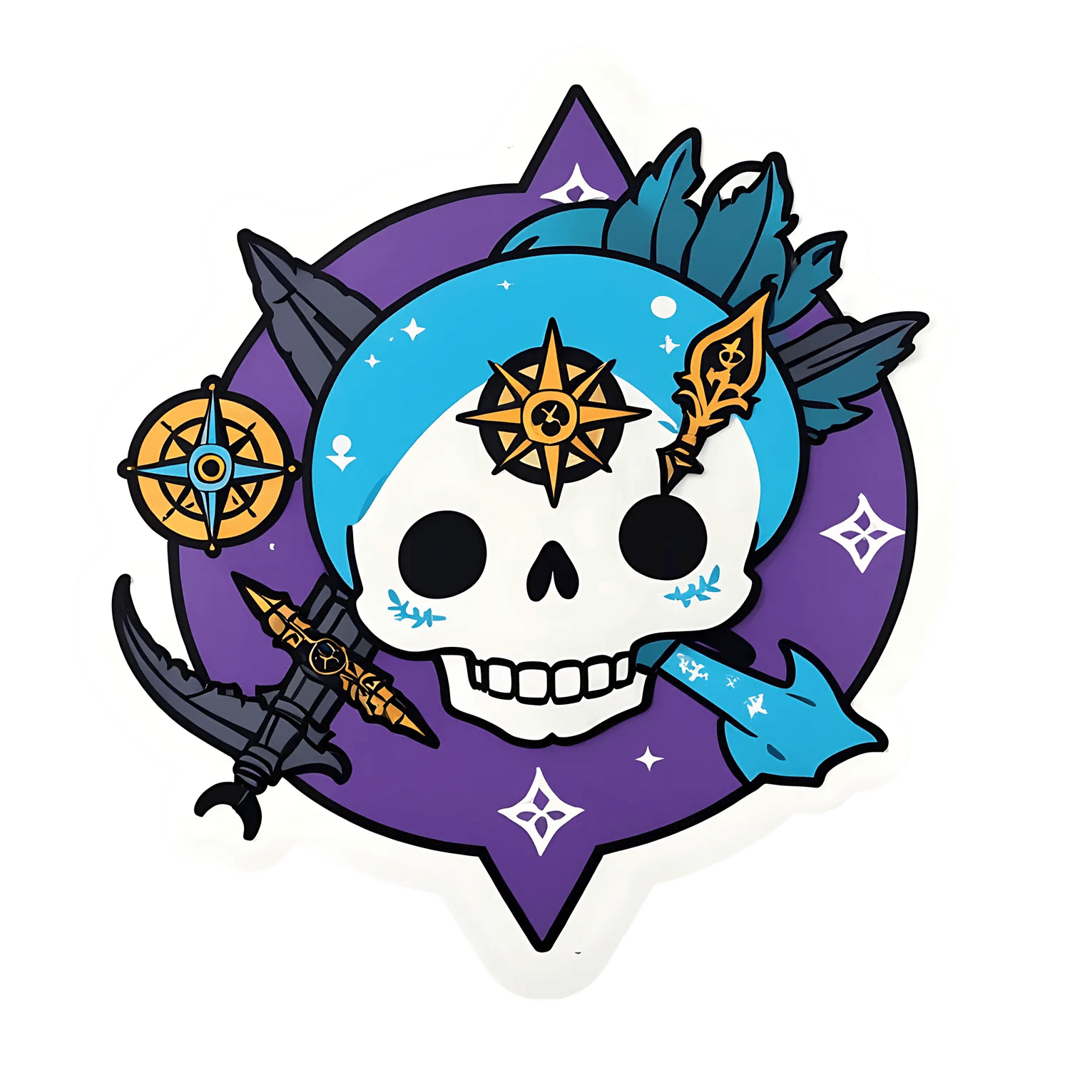 Pirate Skull Compass - Sticker - Heat Press Transfer