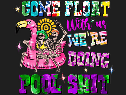 Pool Party Skeletons - DTF Ready to Press - Heat Press Transfer