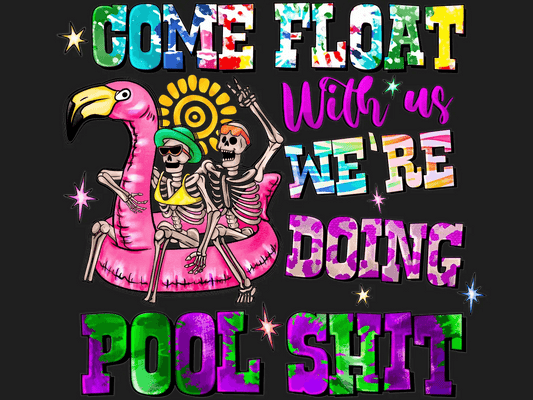 Pool Party Skeletons - DTF Ready to Press - Heat Press Transfer