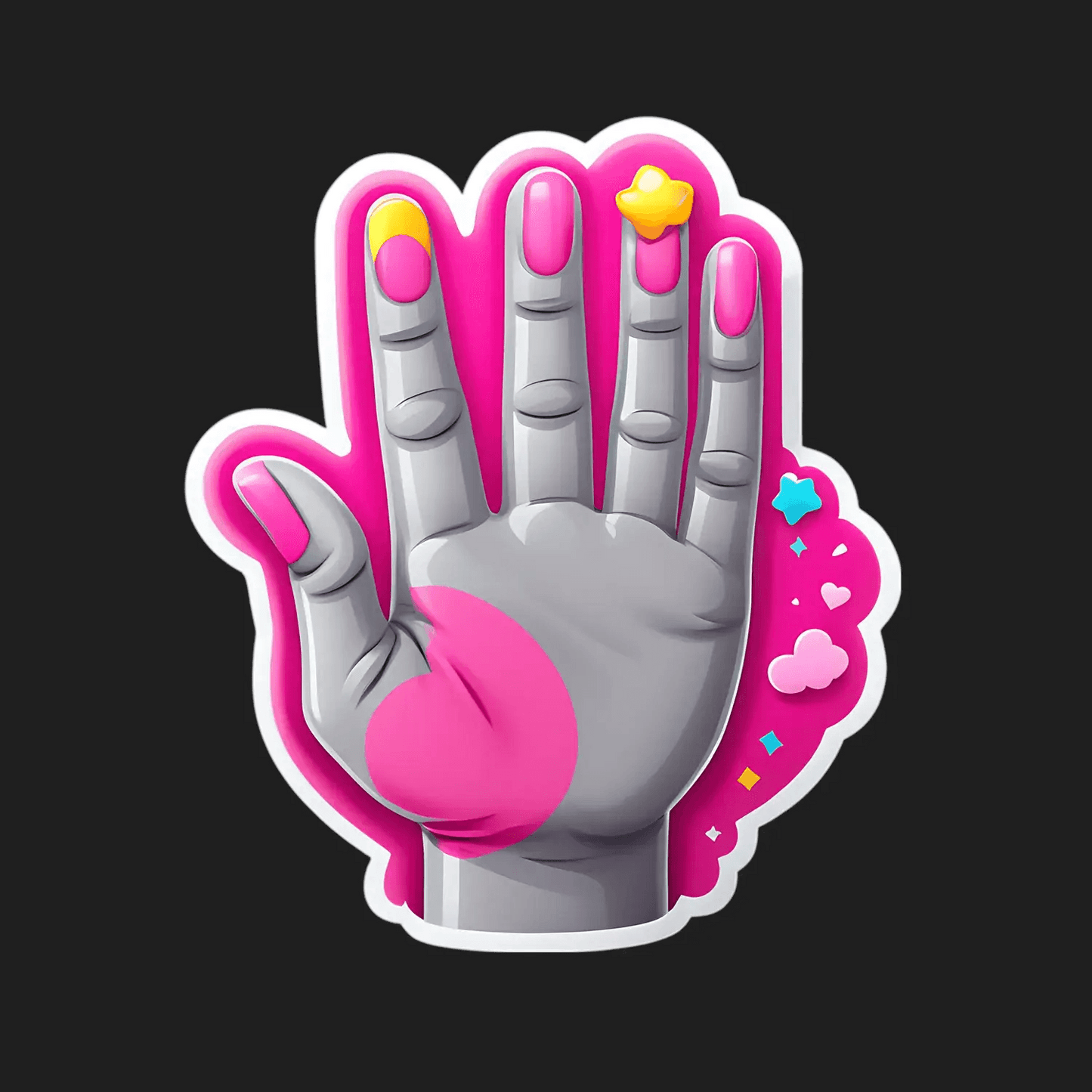 Pop Art Hand - UV DTF Sticker - Heat Press Transfer