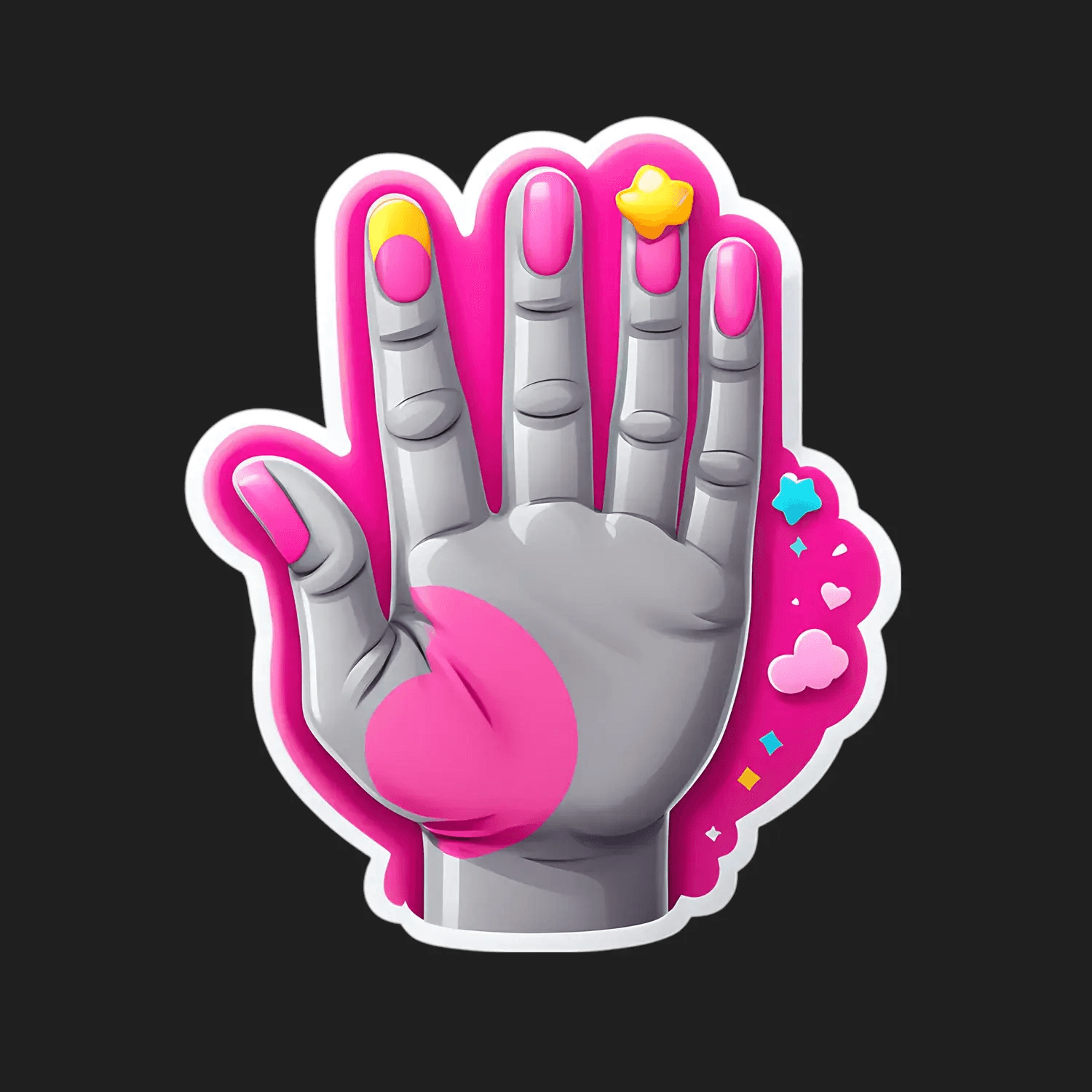 Pop Art Hand - UV DTF Sticker - Heat Press Transfer