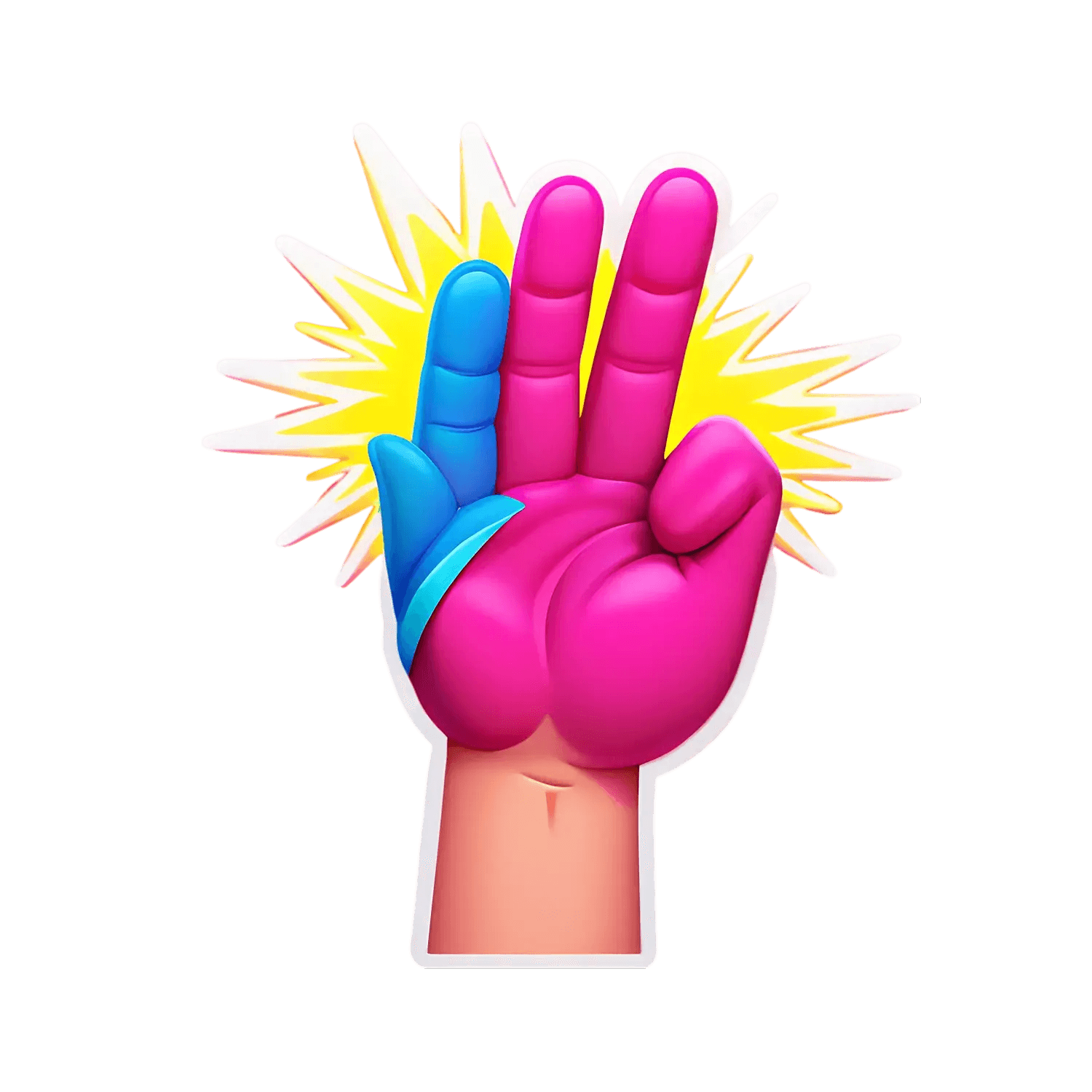 Pop Art Hand - Vibrant Color Sticker - Heat Press Transfer