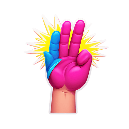 Pop Art Hand - Vibrant Color Sticker - Heat Press Transfer