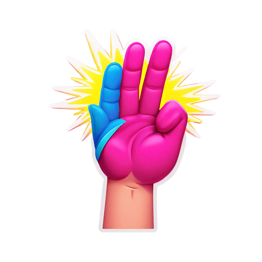 Pop Art Hand - Vibrant Color Sticker - Heat Press Transfer