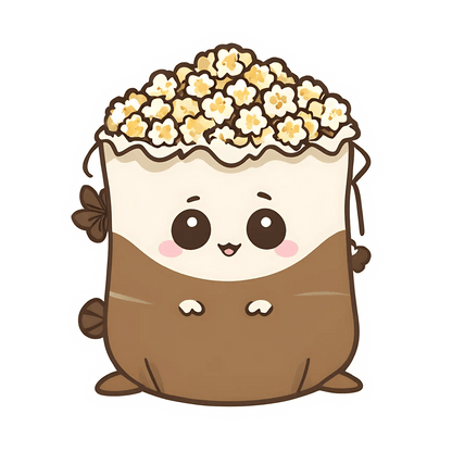 Popcorn Smile - Cute Sticker - Heat Press Transfer