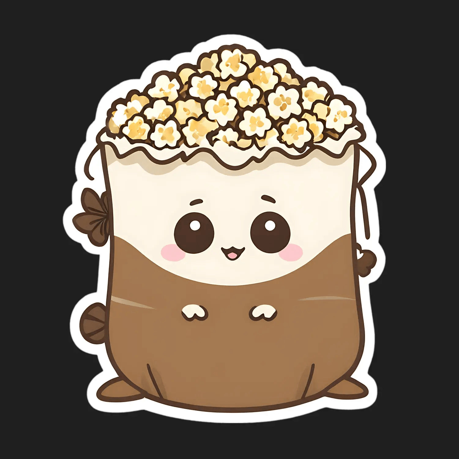 Popcorn Smile - Cute Sticker - Heat Press Transfer