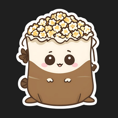 Popcorn Smile - Cute Sticker - Heat Press Transfer