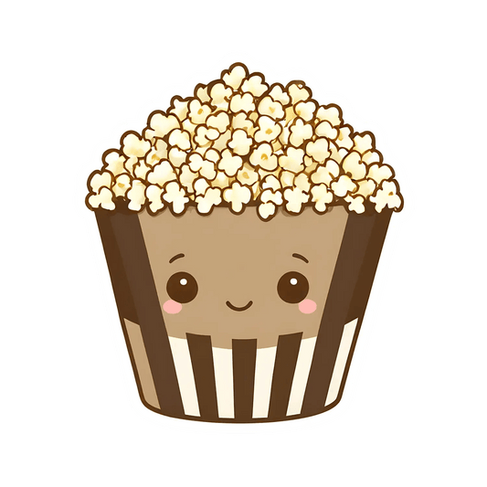 Popcorn Smiles - UV DTF Sticker - Heat Press Transfer