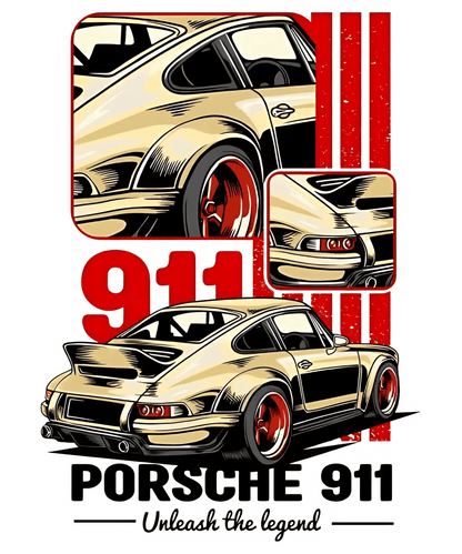Porsche 911 Legend - DTF Ready to Press - Heat Press Transfer