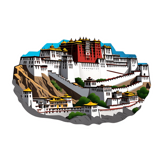 Potala Palace Sticker - Tibetan Architectural Art - Heat Press Transfer