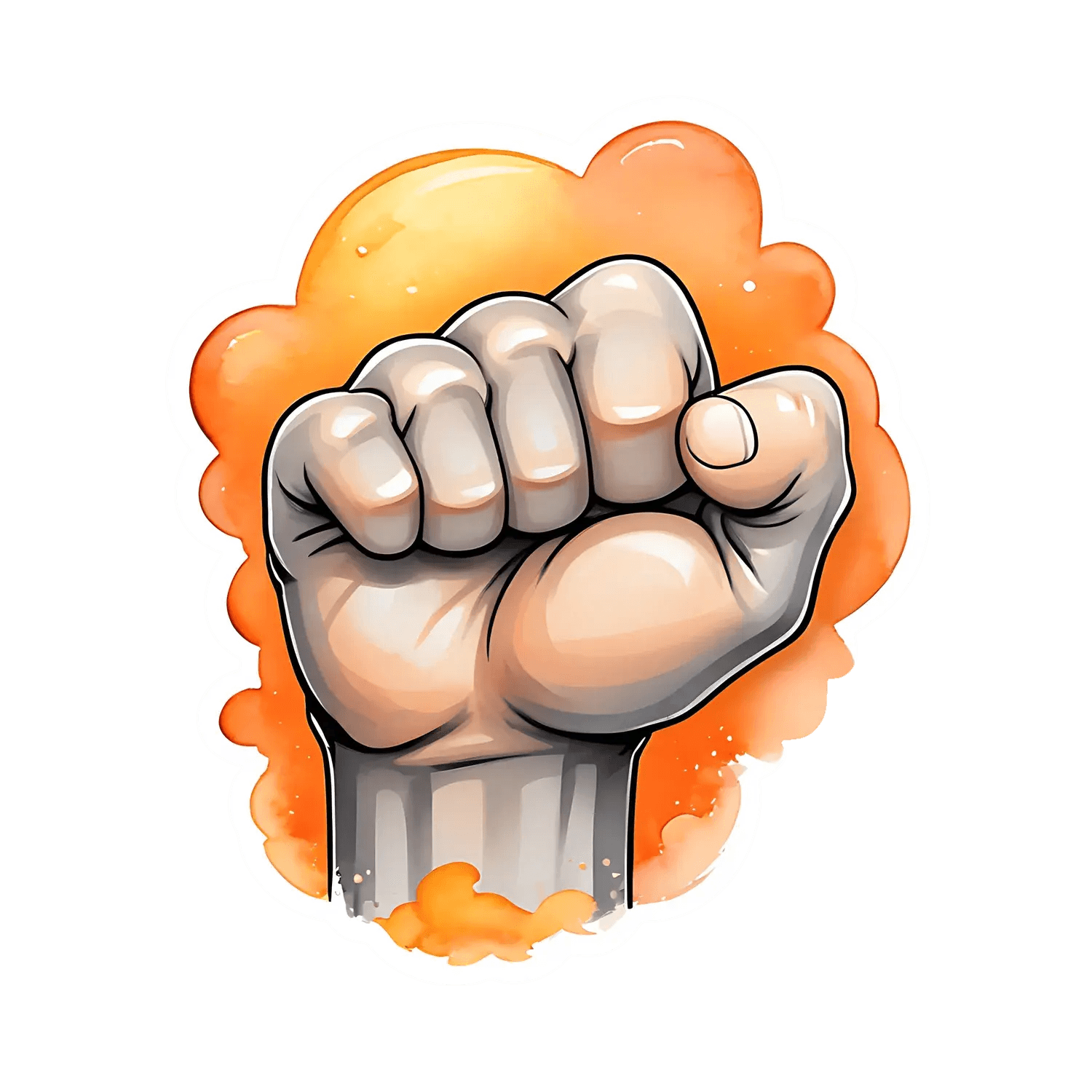 Power Fist - Clenched Fist Sticker - Heat Press Transfer
