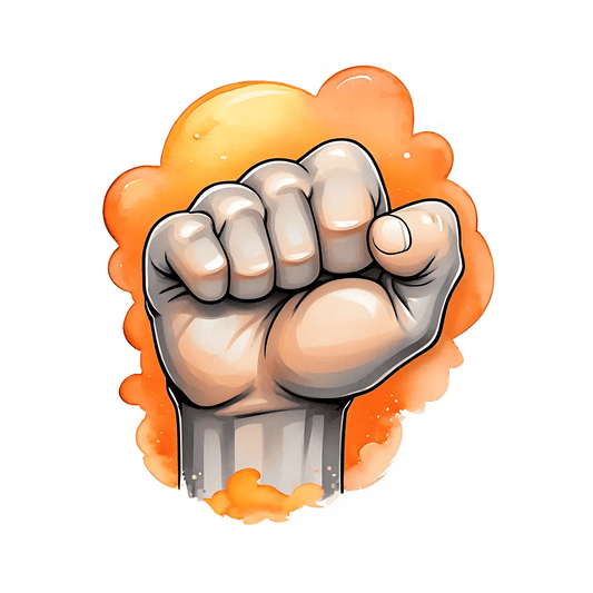 Power Fist - Clenched Fist Sticker - Heat Press Transfer