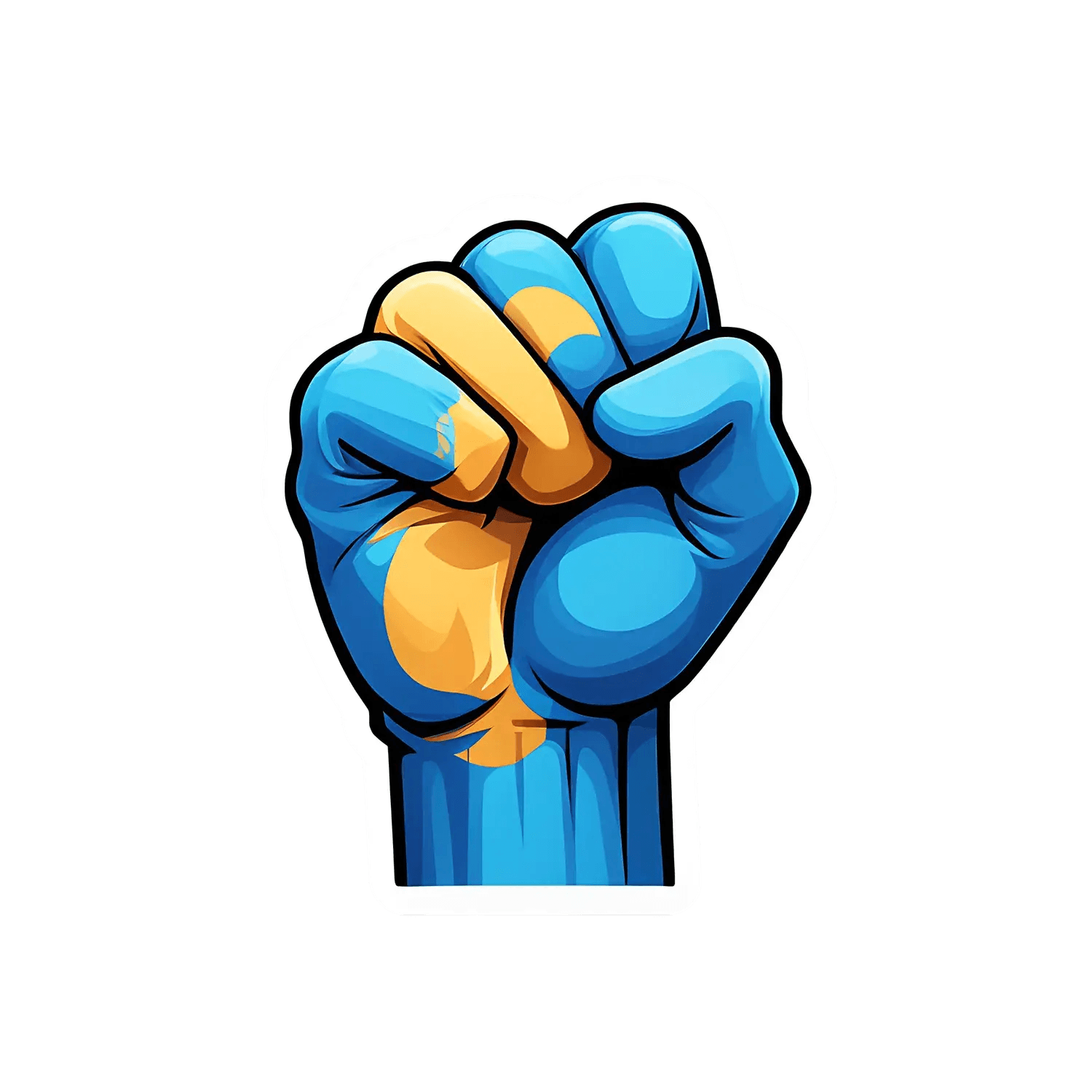 Powerful Clenched Fist - UV DTF Sticker - Heat Press Transfer