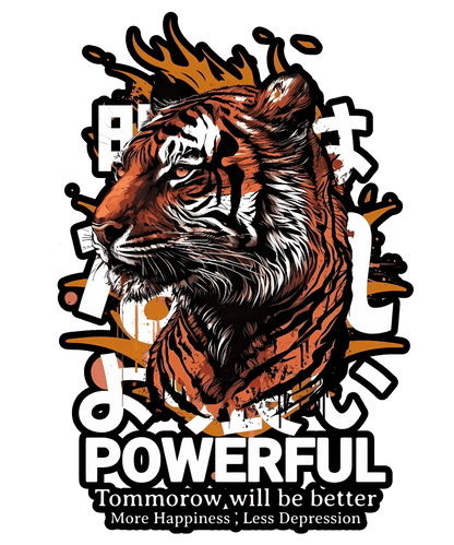 Powerful Tiger - DTF Ready to Press - Heat Press Transfer