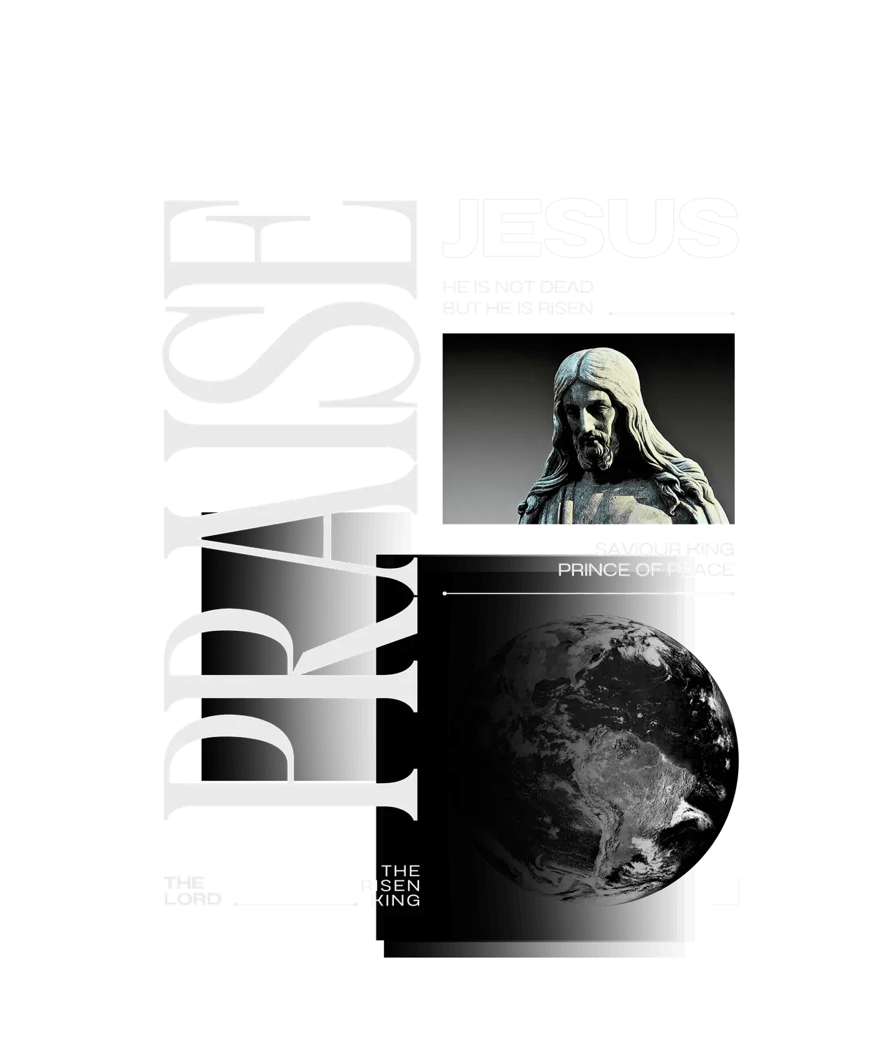 Praise Jesus - DTF Ready to Press - Heat Press Transfer