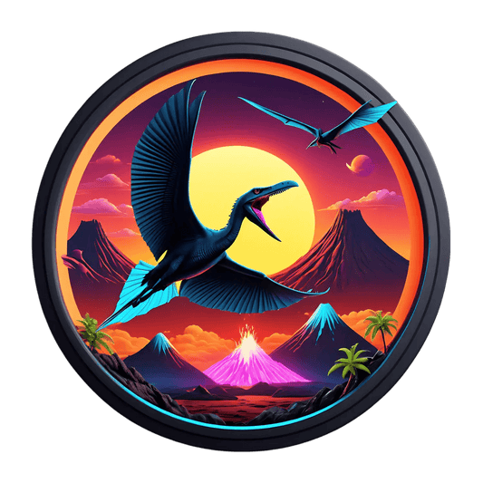 Prehistoric Bird - Volcanic Sunset Sticker - Heat Press Transfer