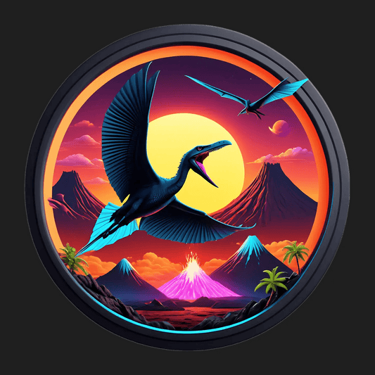 Prehistoric Bird - Volcanic Sunset Sticker - Heat Press Transfer