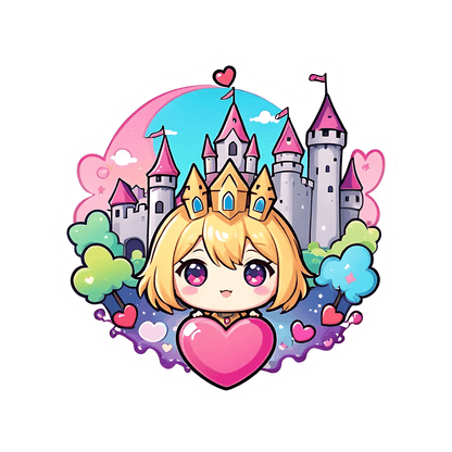 Princess Castle Heart - Sticker - Heat Press Transfer
